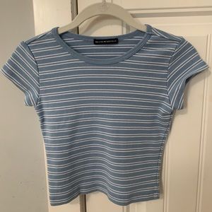 Brandy Melville striped blue cropped tee 1sz